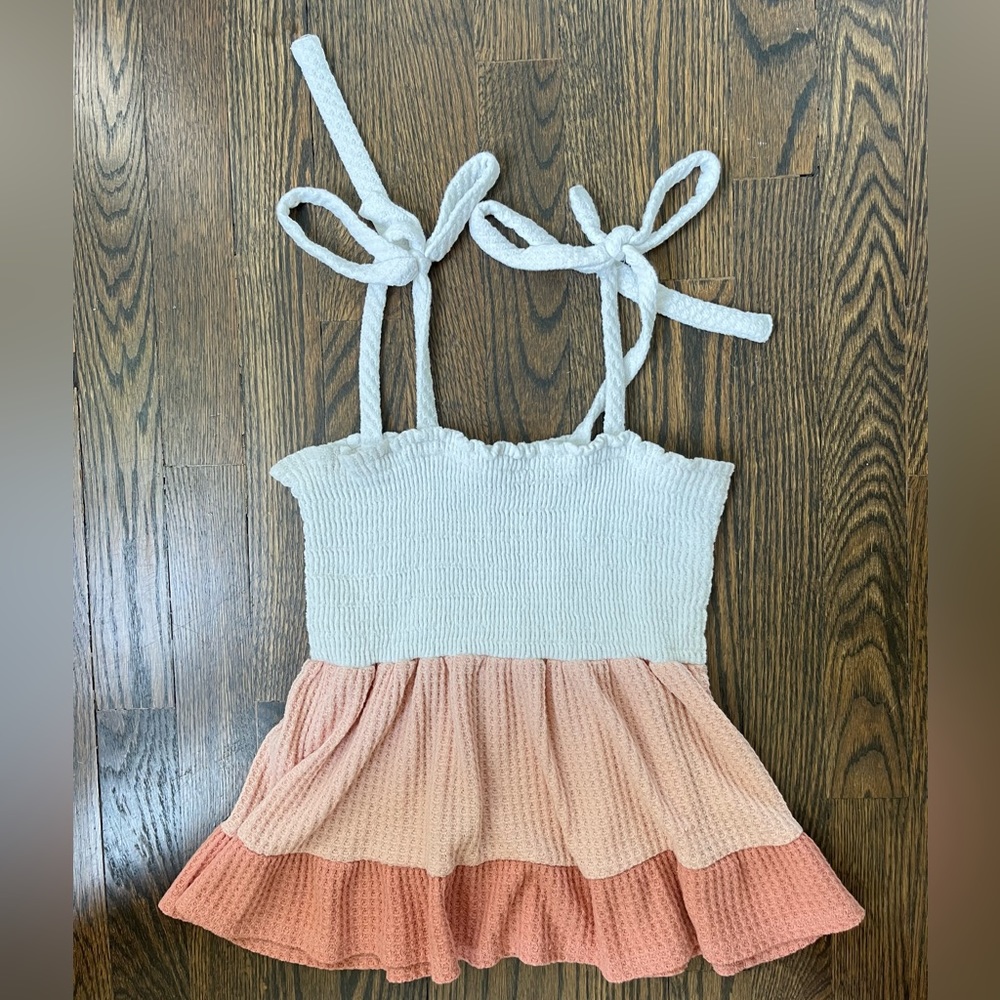 Altar’d State - Smocked Tie top - White/Oranges - XS
